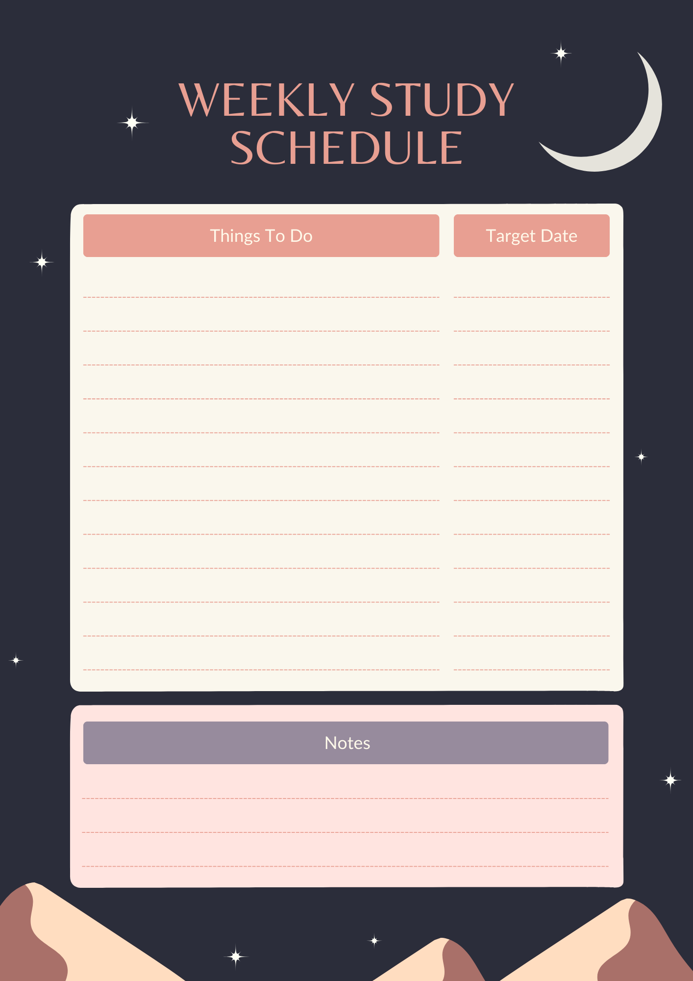 Weekly Study Schedule