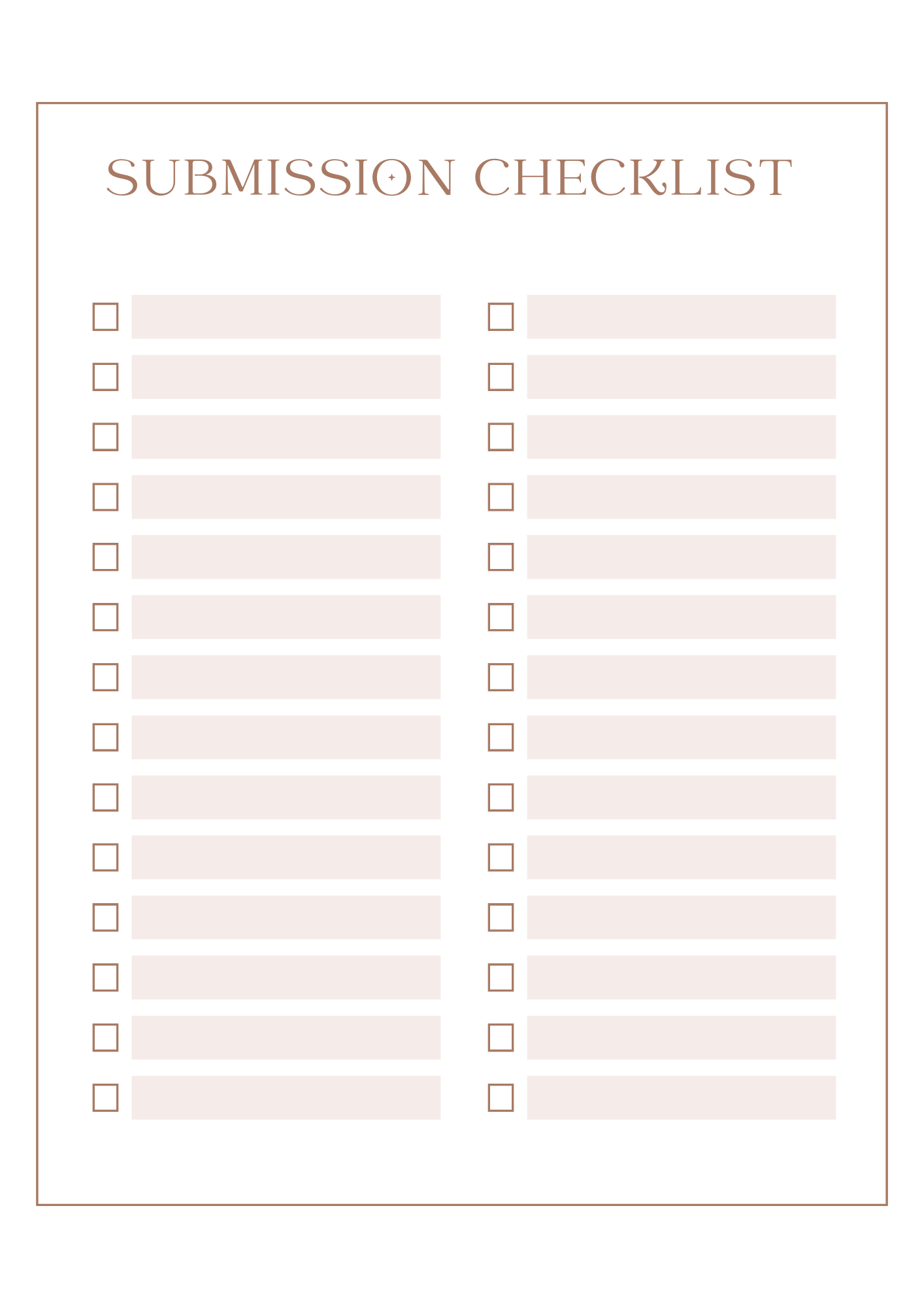 Submission Checklist